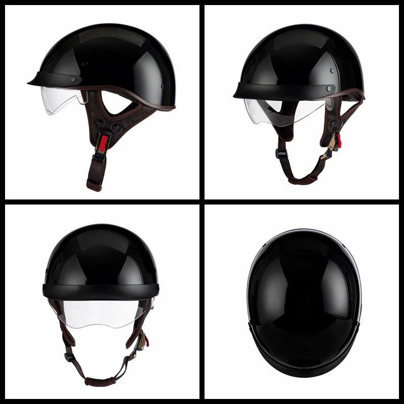Electric Motorcycle Helmet Retro Half Helmet 3C Certified Fashionable Stylish Summer Sun Protection Cycling Scoop Helmet Factory Direct Sale