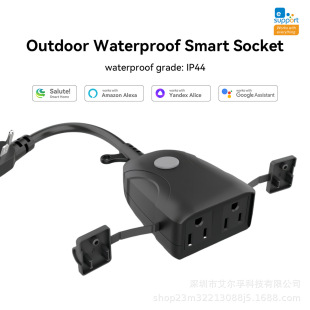 Yiweilian Wifi Us Standard Outdoor Waterproof Alexa Smart Home Socket Wireless Smart Control