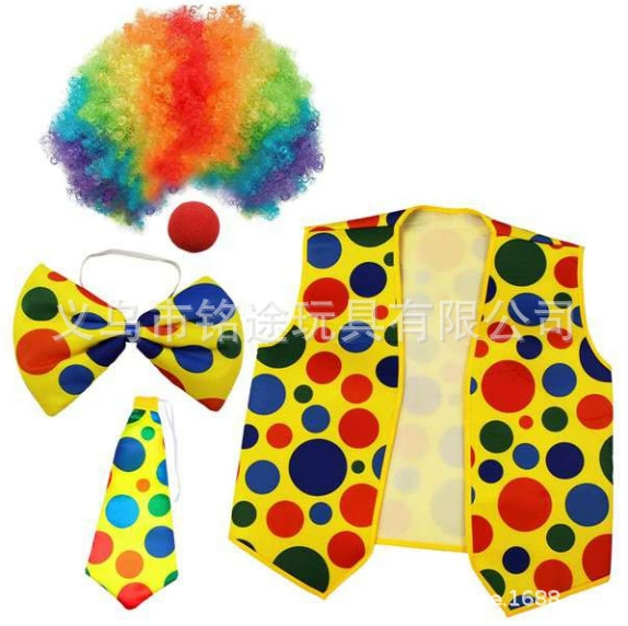 Set, rainbow suit, curly wig, dress up