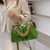 Lock, fashionable shoulder bag, retro one-shoulder bag for oily skin, 2023 collection