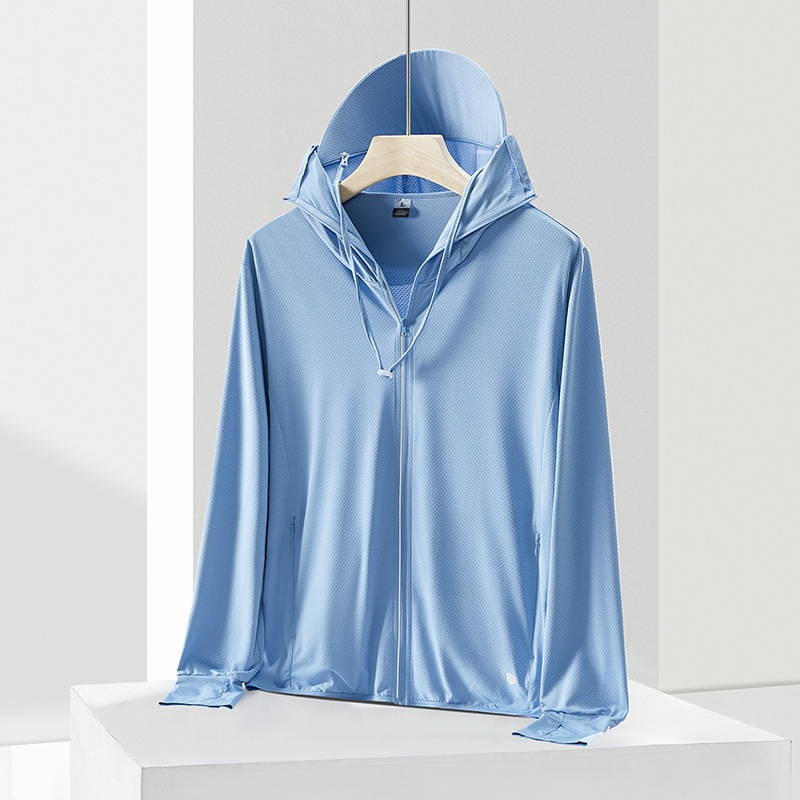 Jiao Mou con la misma ropa de protección solar personalizada de verano de hielo para mujeres grandes gorras desmontables ligeras y delgadas transpirables anti-UV para hombres