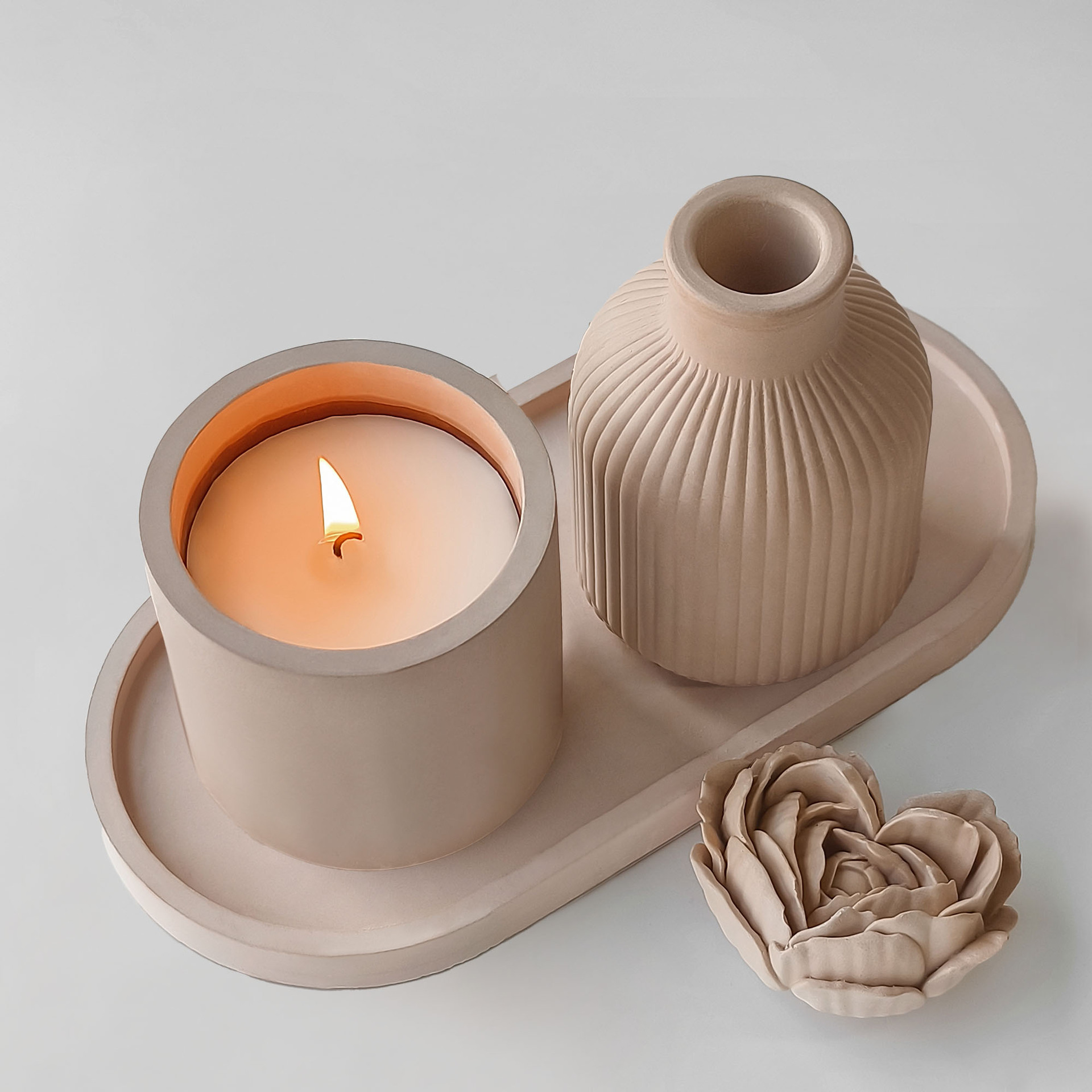 Cristal de resina epoxi molde de silicona redonda taza de almacenamiento DIY vela taza de yeso cemento tanque de almacenamiento