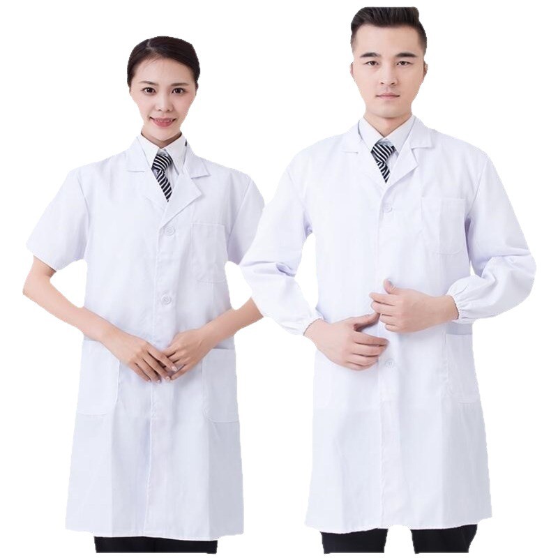 Ropa DE TRABAJO blanco abrigo médico ropa farmacia salón de belleza fábrica de alimentos herramientas experimento ropa chef manga larga abrigo blanco