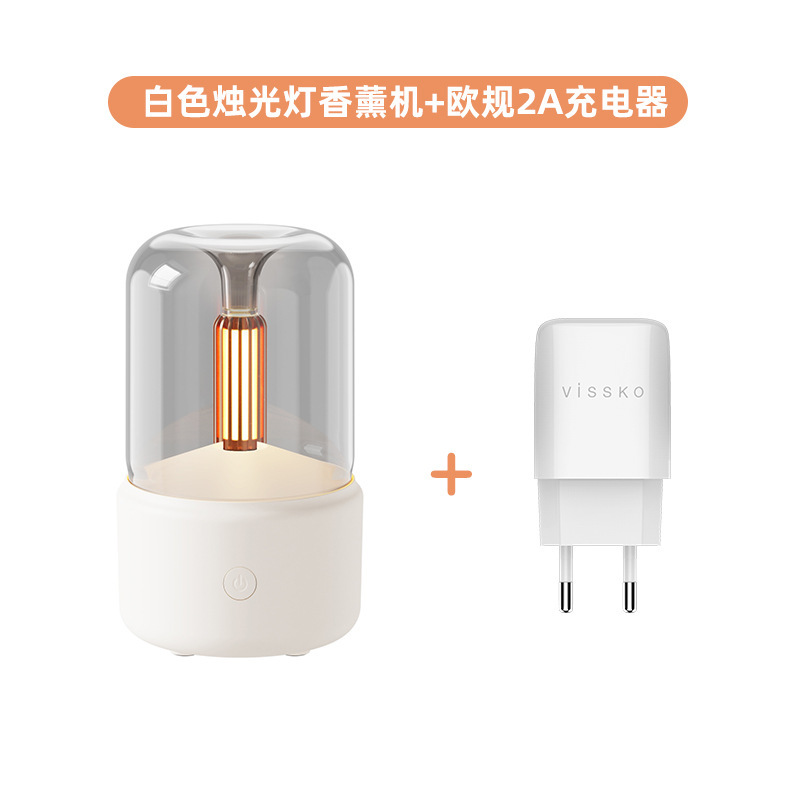 新创意仿真烛光香薰机 usb插电桌面氛围烛光灯家用香薰精油加湿器|undefined
