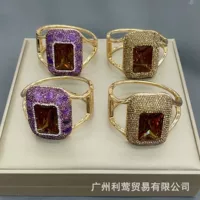 Новый турецкий суданский браслет с камнем, европейский и американский, французский, меняющий Цвет Камень, инкрустированный турмалином, гальваническое покрытие, первый ювелирный завод Outlet