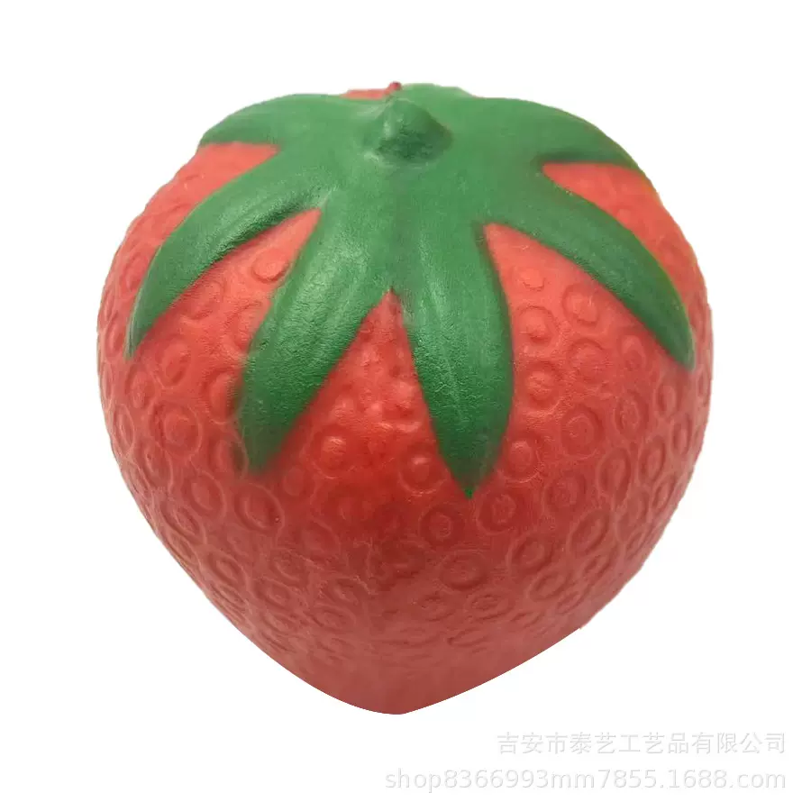 工厂直供 PU慢回弹水果模型草莓减压球仿真草莓压力球解压玩具