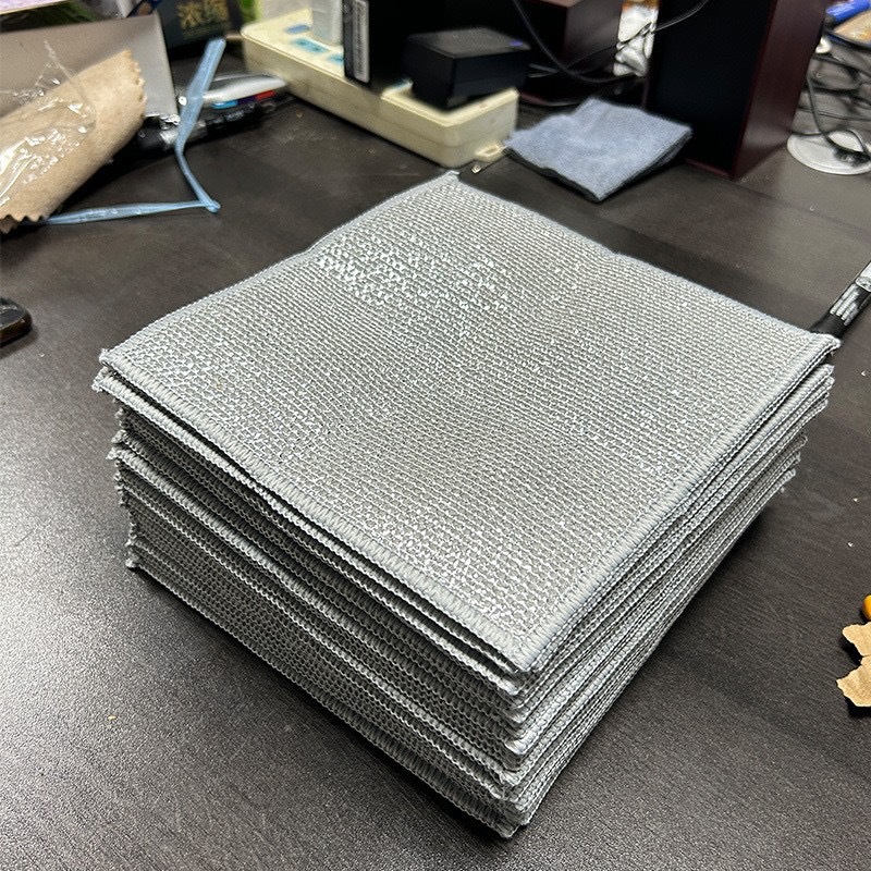 강철 공 부엌 비 기름 접시 타월 금속 와이어 청소 천 대신 양면 실버 와이어 접시 천 강철 와이어 천