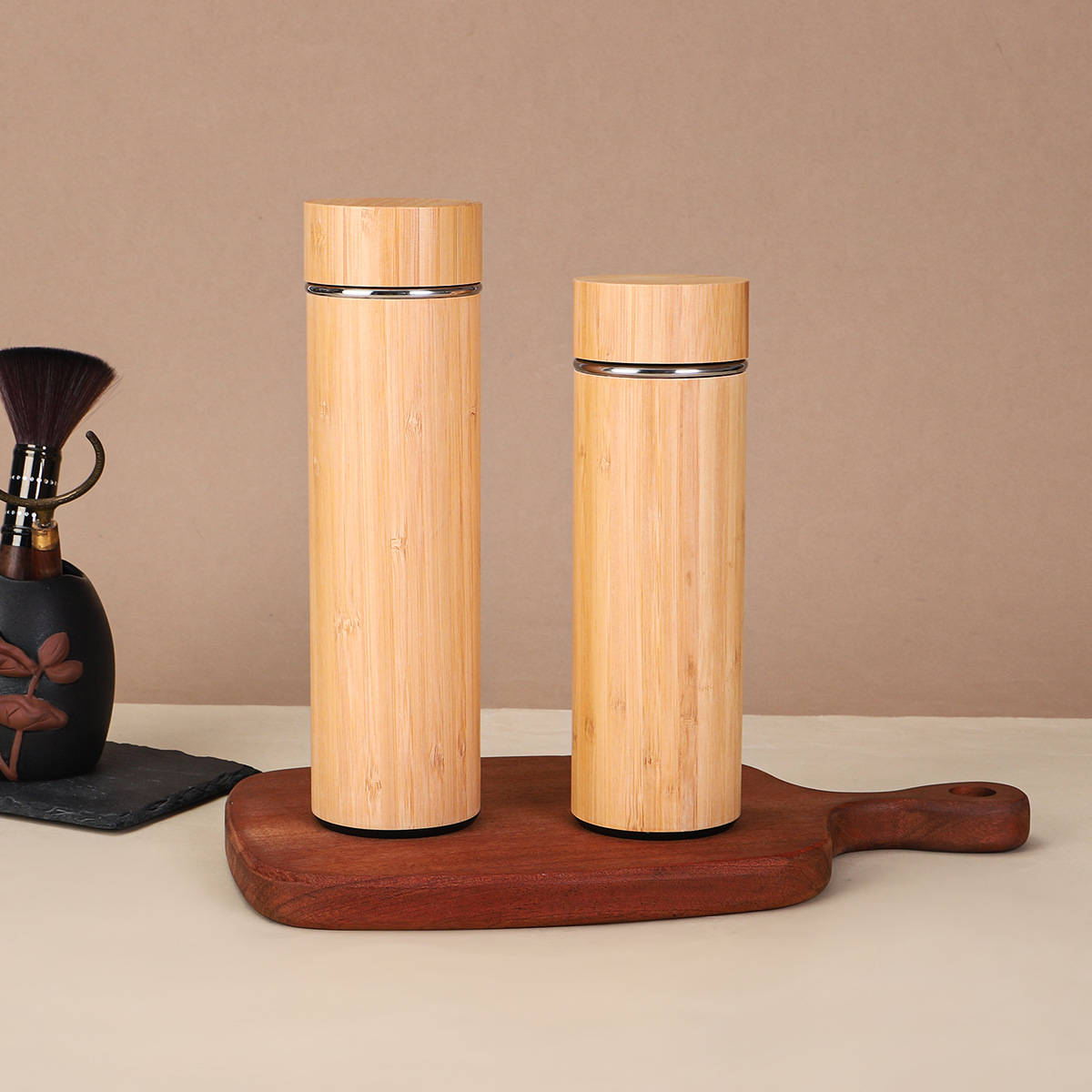 Stainless Steel Thermos Flask With Bamboo Shell For Outdoors_voghion.com