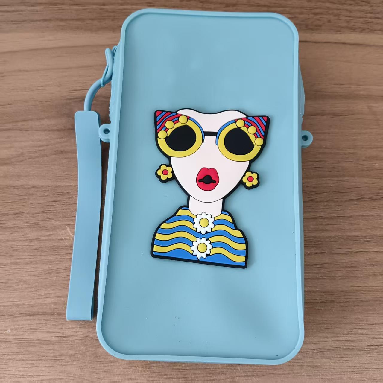 Silikon-Handytasche, Cartoon-Umhängetasche, tragbare Geldbörse, niedliche Mini-Schultertasche für Schülerinnen, Stress-Relief-Bubble-Tasche