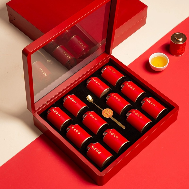 高档茶叶包装盒空礼盒红茶大红袍岩茶小罐茶空罐子礼盒装空盒批发