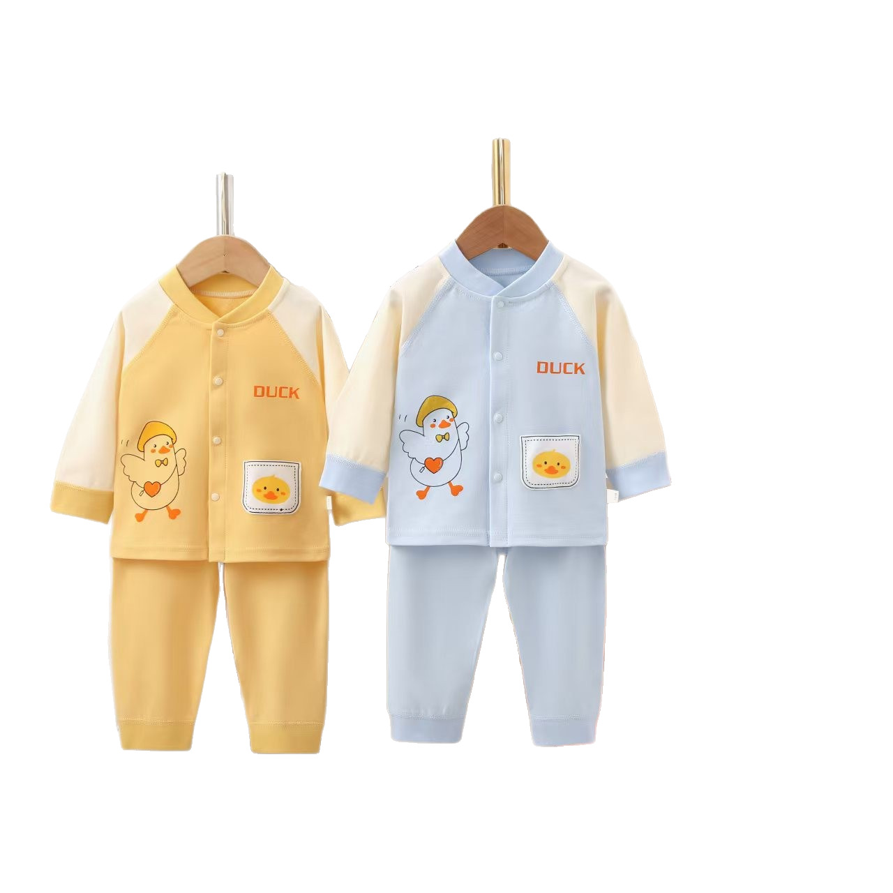 25 años de nuevo cuello de bebé sin hueso de algodón cuatro temporadas dos piezas para niños y niñas cómodos con un conjunto de puertas