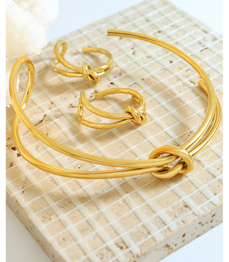 Fashion Geometric Titanium Steel Plating Rings Bracelets