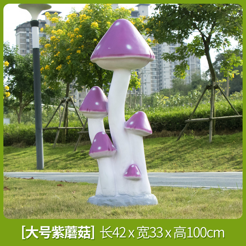 Parque Bosque Simulación Mushroom Escultura Decoración de jardín Patio Decoración de conejo Césped FRP Animales Escenografía