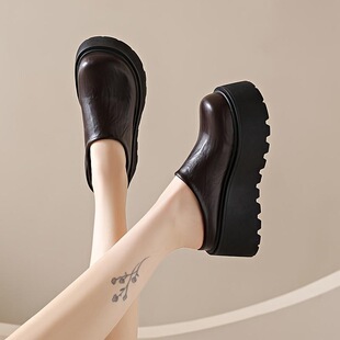 J 98099 Platform Slippers Heightening Mu �ɸ�������Ь