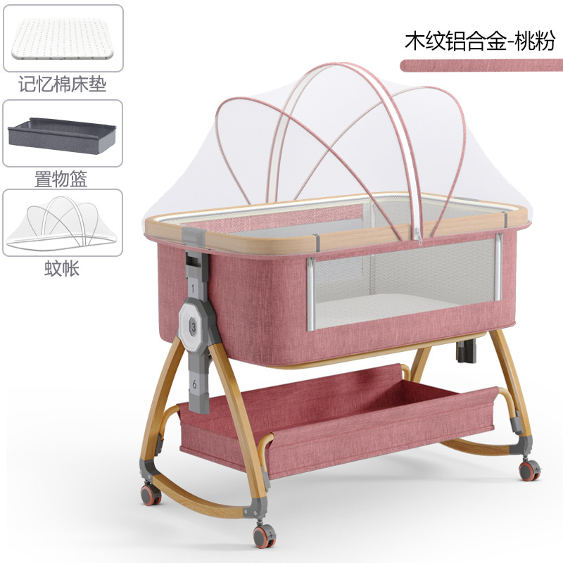 Cuna de bebé recién nacido cama costura Cama grande Baby Shaker BB cama de los niños cuna cama multifuncional móvil plegable