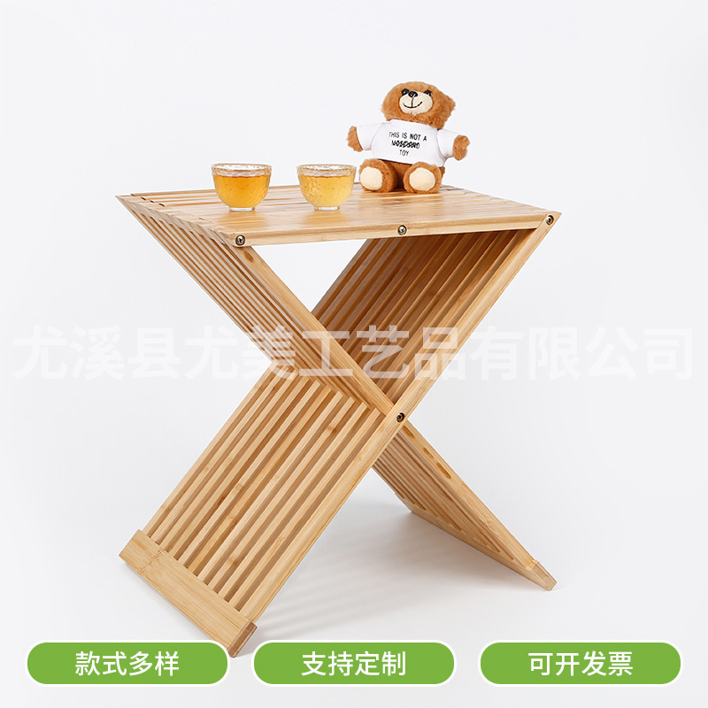 Taburete plegable de bambú Silla plegable de ocio al aire libre Casa de familia Hotel Silla de balcón Taburete plegable al por mayor