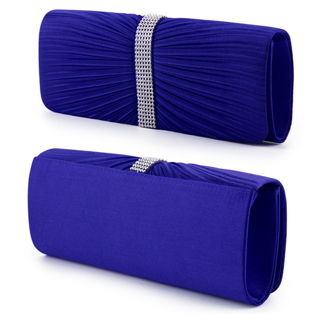 Women's Medium Satin Solid Color Fashion Rhinestone Square Magnetic Buckle Evening Bag display picture 5