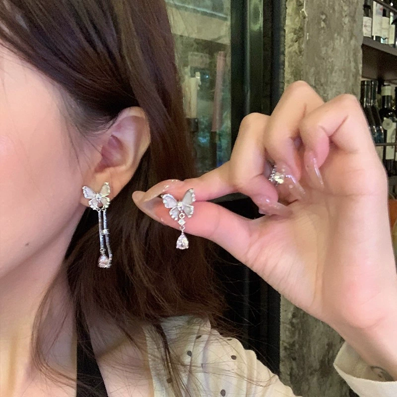 Серьги из серебра 925 с жемчужным бантиком, микровклейка цирконием, стиль 2026