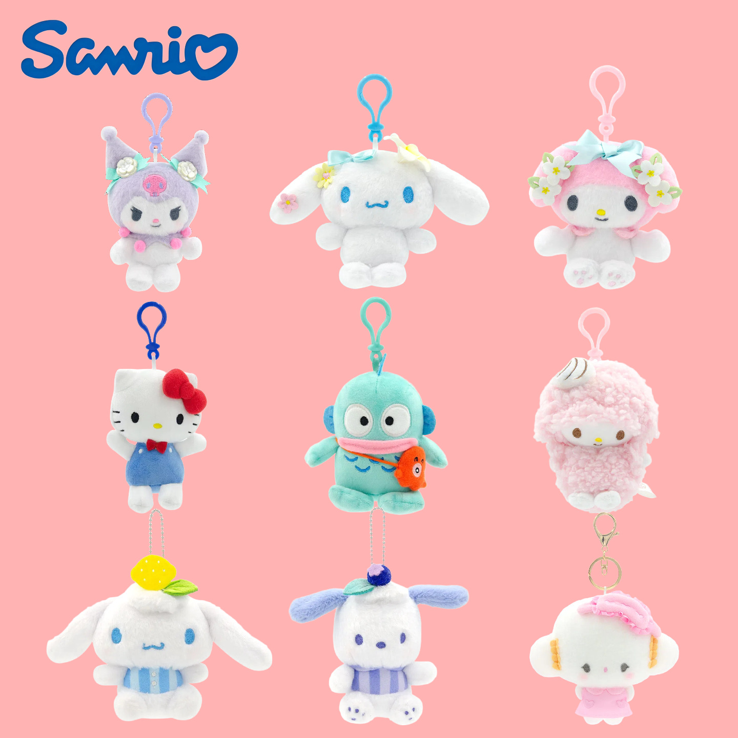Authentic Changyi Sanrio Plush Keychain Doll Kuromi Hello Kitty Cinnamoroll Backpack Pendant