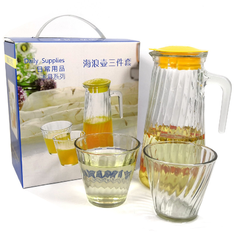Juego de hervidor de agua con forma de ola para hogar, juego de cinco piezas, juego de tres piezas, hervidor de agua fría, juego de accesorios para agua, regalo para eventos/aperturas, imprimible con logotipo