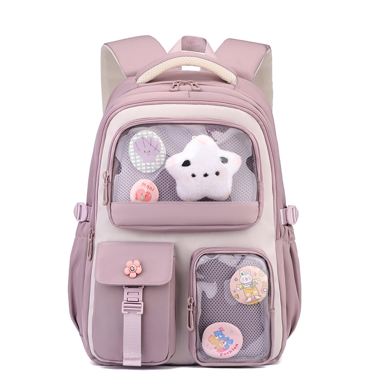 Mochila de pescado natural para estudiantes de escuela primaria 3 - 6 grados de protección de cresta para reducir la carga de estudiantes de secundaria de gran capacidad de moda mochila versátil