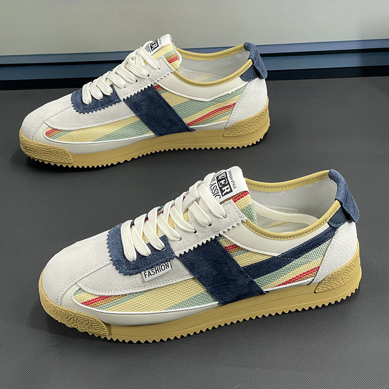 男鞋2025夏季新款潮流板鞋舒适透气百搭时尚阿甘鞋休闲鞋休闲男鞋