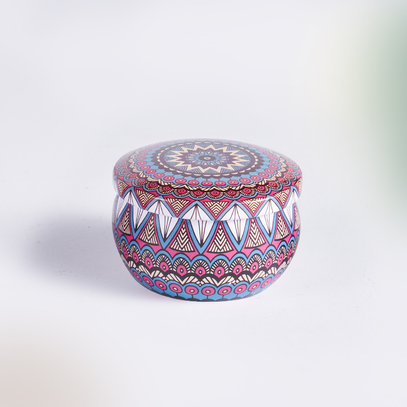 Venta al por mayor regalo de estilo étnico planta de soja cera aromaterapia vela decoración del hogar hojalata aromaterapia hierro puede vela