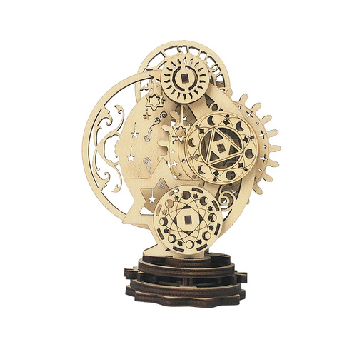 Cross-border hot-selling wooden mechanical punk clock creative 3D puzzle children's adult educational toys hand-assembled gifts