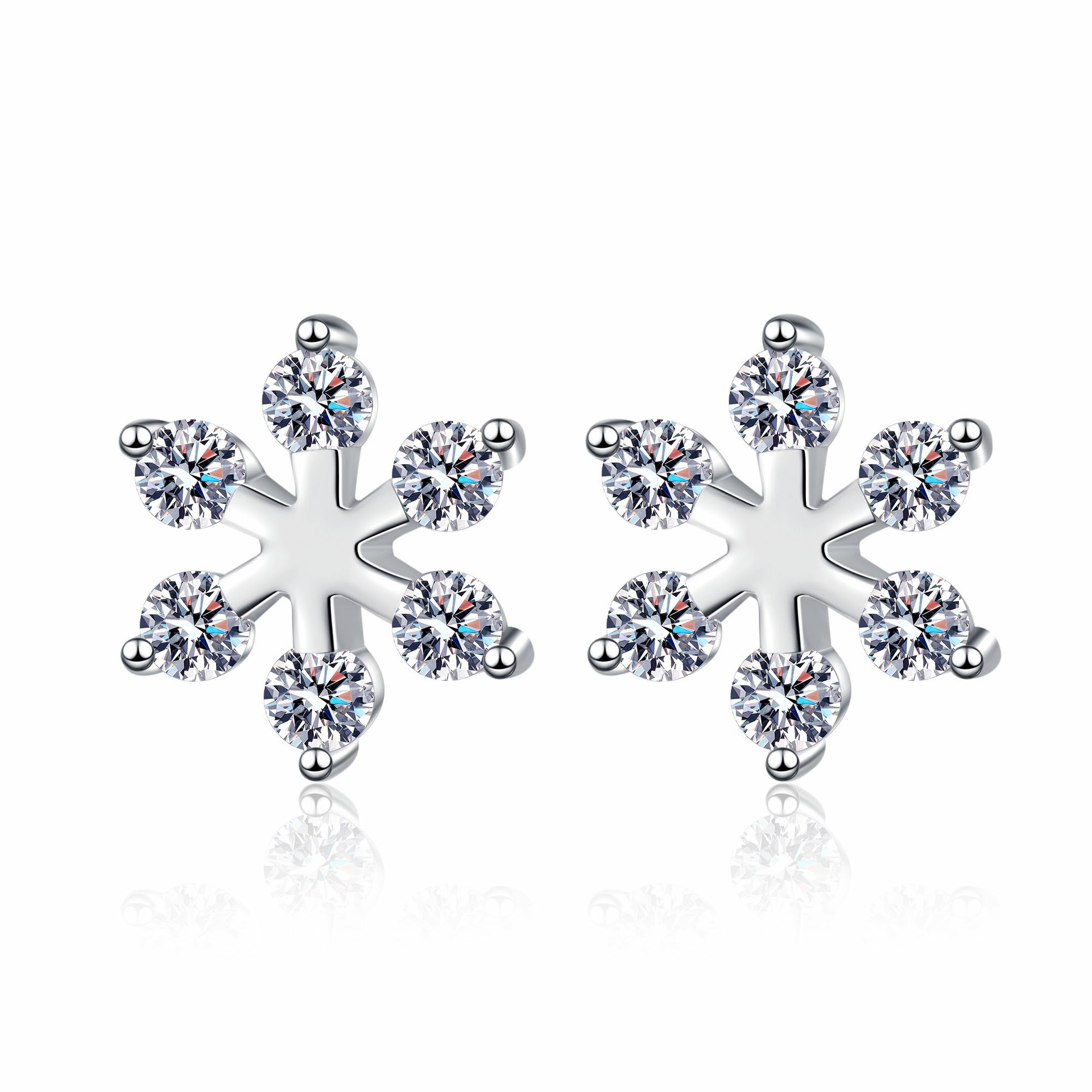 Orecchini a cerchio fiocco di neve in argento e moissanite_voghion.com