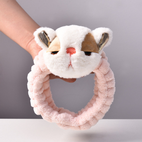 Cute, cute, squinting, big-faced puppy headband for girls, fashionable forest creative headband, plush doll headband