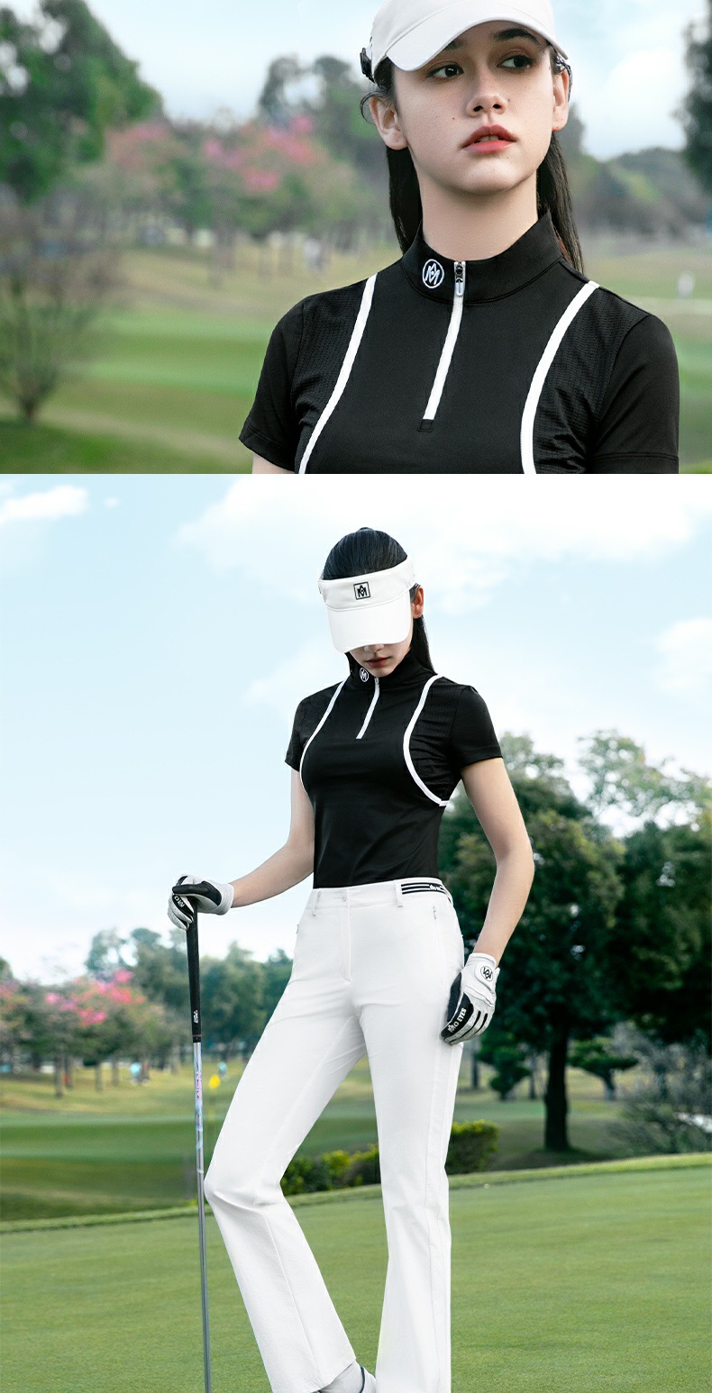 Áo thun nữ cổ tròn tay ngắn golf tennis thể thao UPF50 hút ẩm — Áo trắng [lưới thoáng khí/diệt khuẩn cấp 3A/hút ẩm/UPF50] M25YF039, Áo đen [lưới thoáng khí/chống vi khuẩn cấp 3A/hút ẩm/UPF50] M25YF039 chi tiết 6
