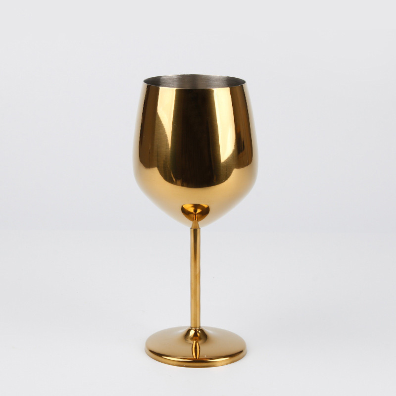 Copa de acero inoxidable de una sola capa de estilo europeo 500ml 18oz copa de champán de metal a prueba de caídas copa de vino tinto galvanizado en stock