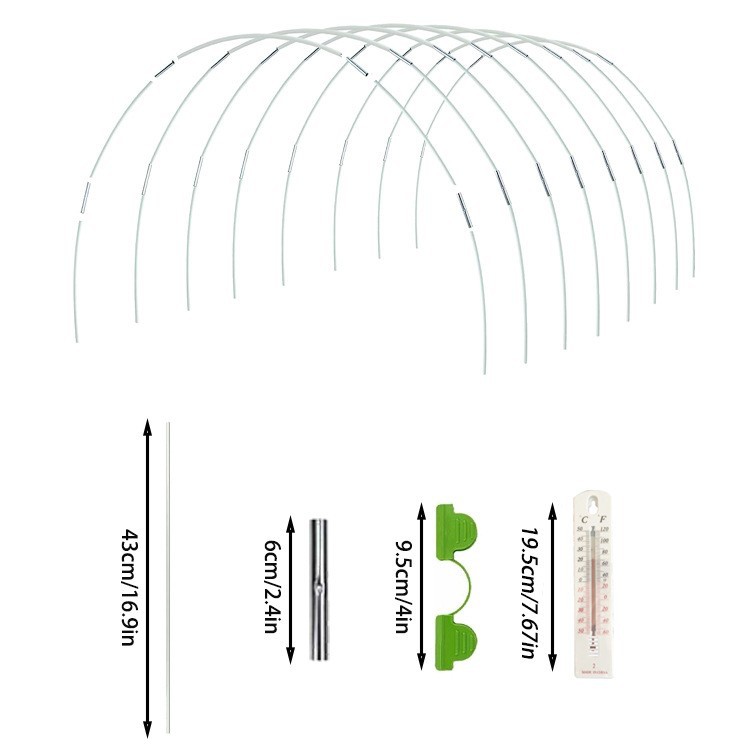 跨境 Greenhouse Hoops 防锈玻璃纤维支撑箍框架 育苗小拱棚