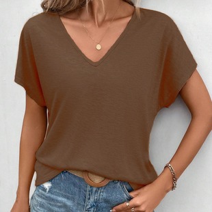 Women's Batwing Sleeve V Neck T Shirts Summer Summer