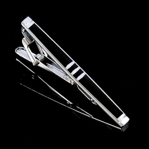 Business Men Simple Arc Line Enamel Tie Clip, Ideal Gift for Festivals, Perfect Suit Tie Clip