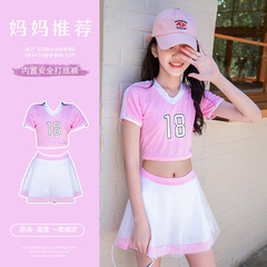 Swimwear for girls aged 8-14, unisex A-line split skirt style, sports edition, Korean version