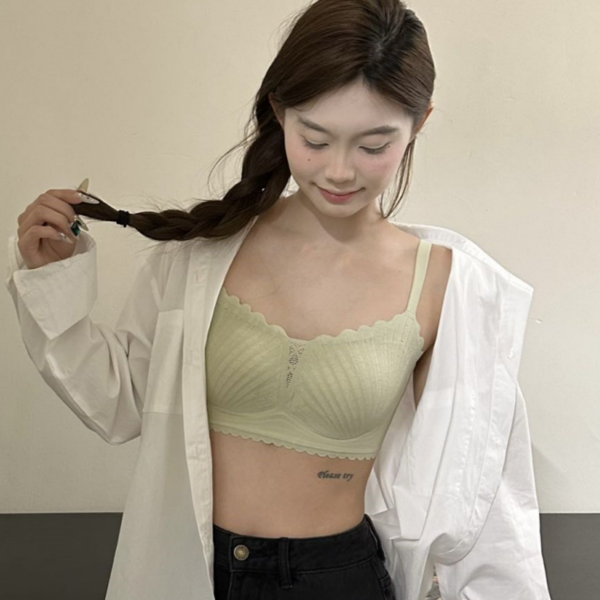 8901 # levantar y recoger los senos, ropa interior desnuda y sin costuras, pechos pequeños, frunciendo, sujetador de soporte suave anti-flacidez, mujeres