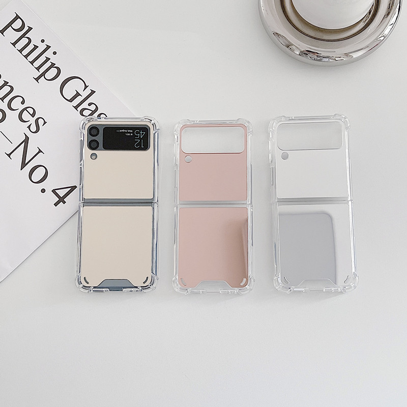 Suitable for Samsung Galaxy Z Flip 7 Mobile Phone Case Transparent Foldableing Screen Zflip6 Mirror 5 Protective Cover Anti-Fall