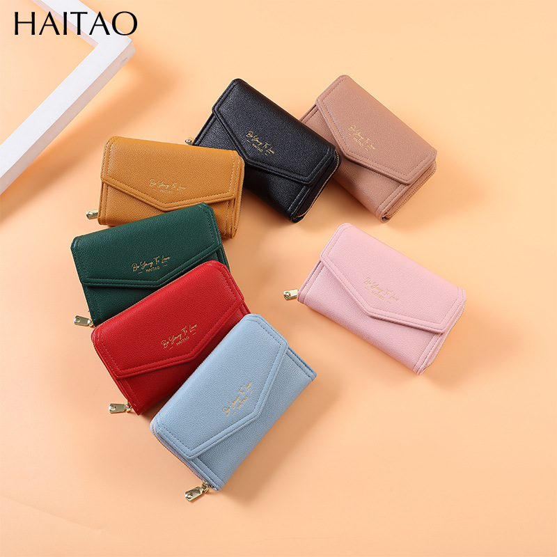 Todos los tipos de nuevos ins mujeres lindas damas cartera de alta calidad corta multi-tarjeta billetera con cremallera pequeña bolsa de mano