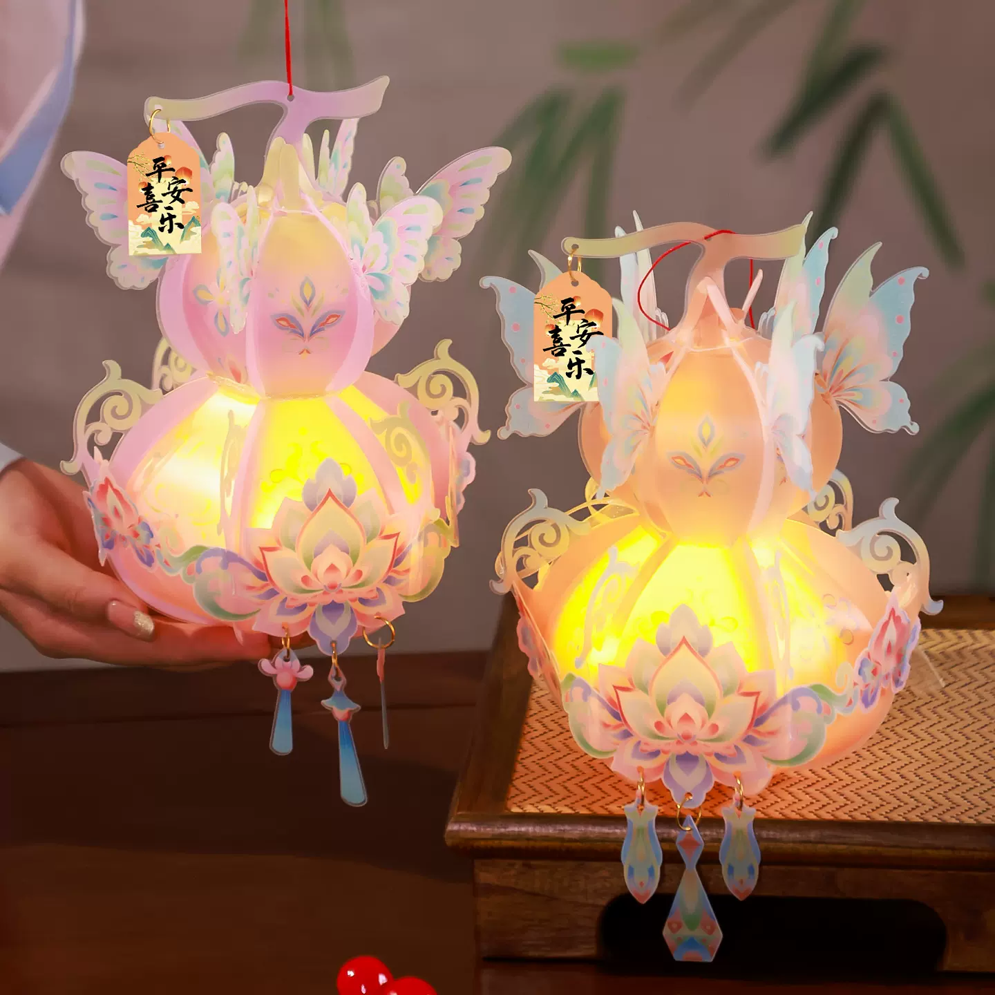 过新年葫芦灯笼2026新款儿童手工diy材料包马年手提发光福禄花灯