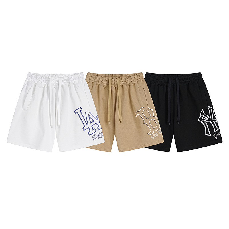 24Mlb Line Shorts High Weight Printed Large Label Drawstring Lace-Up Five-Point Pants Men and Women Same Style Casual Shorts