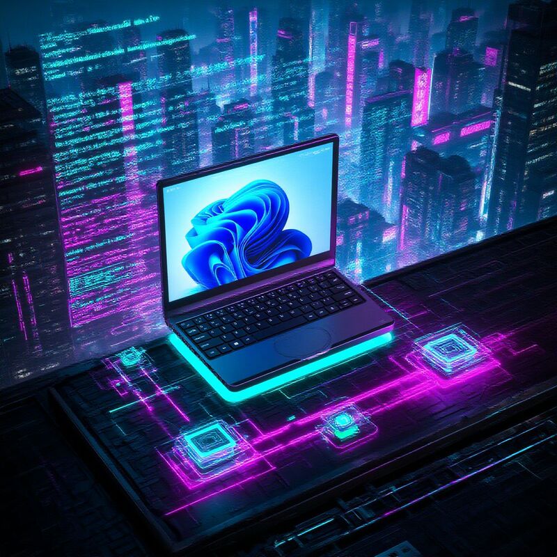 Laptop for Business Trips, Mini Portable, Handheld Touch Screen Foldable Laptop, Lightweight Touch Control