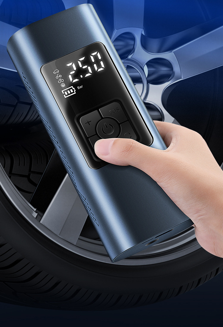 New Cross-Border Air Pump with Large Battery Capacity, Wireless Digital Display, Portable, Multi-Functional, Handheld Car Air Pump