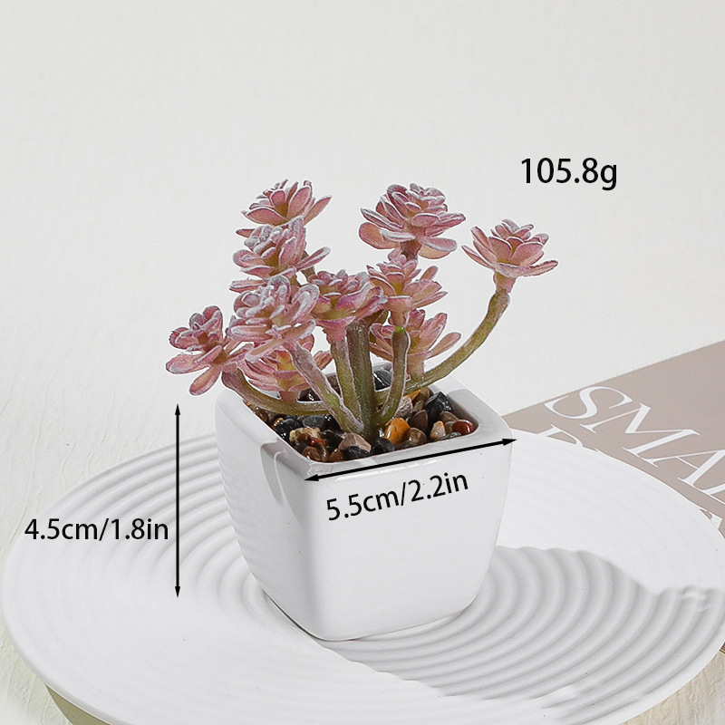 Simulación transfronteriza de porcelana floc de macetas pequeñas macetas verdes de mesa decoración ornamentos artesanías bonsai spot directo