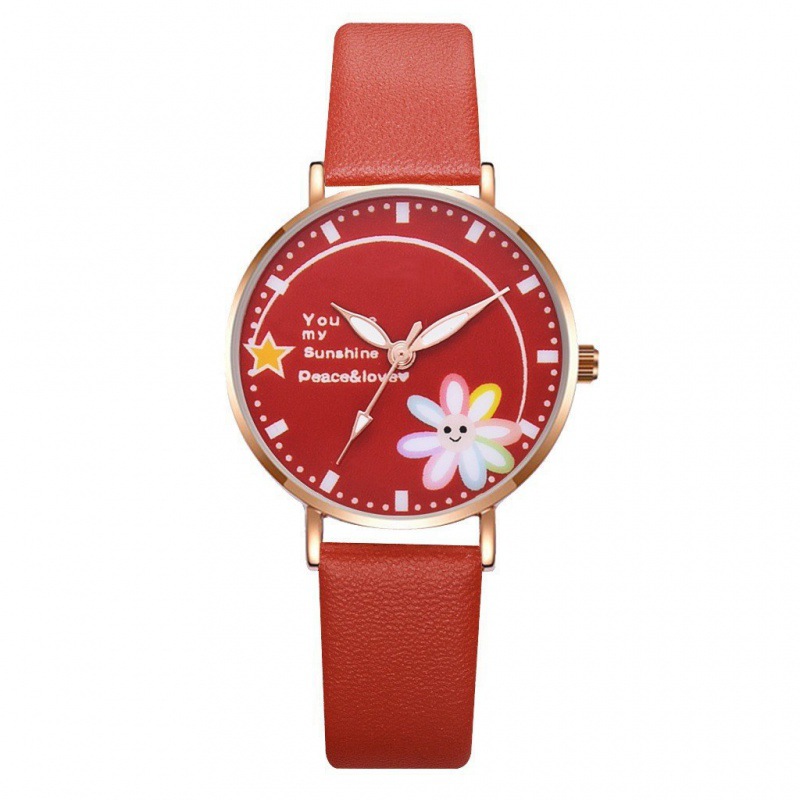 Año nuevo reloj de margarita estilo de la universidad femenina estudiante de secundaria ins chica rosa simple temperamento moda