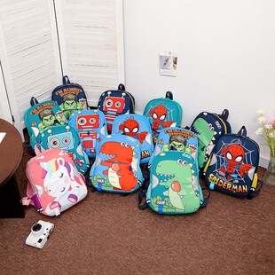 Cross-Border New Waterproof Oxford Cloth Kindergarten School Bag 3-6 Years Old Kidsren's School Bag Large Capacity Lightweight Travel School Bag