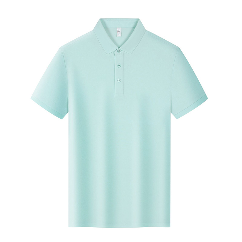 220g 40 algodón de perla de manga corta Polo impresa LOGO ropa de oficina ropa de trabajo ropa de trabajo impresa bordada
