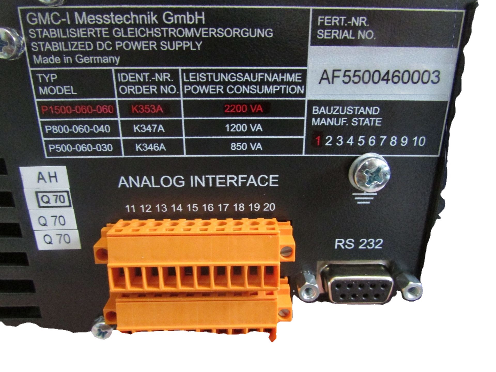 GOSSEN-METRAWATT电源SYSKON P1500-060-060