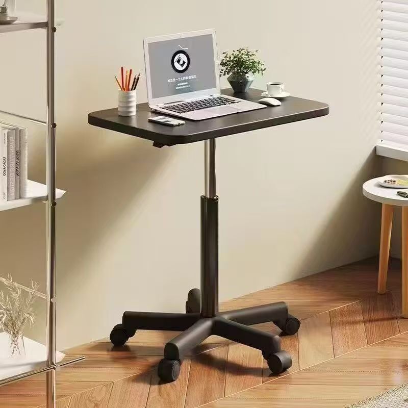 Lift Table Mobile with Pulley Small Bedside Standing Laptop Table Live Broadcast Workbench Desk Podium
