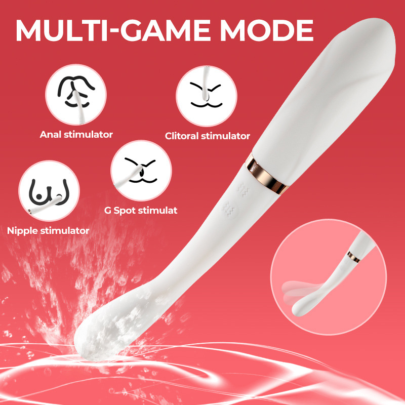 Qiaran International Elf Stylo vibrant à double tête tendance, masseur de masturbation féminine, jouet pour adultes, produits sexuels_voghion.com